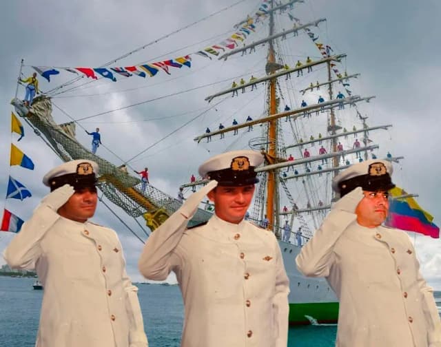 Foto de un oficial de la Marina colombiana